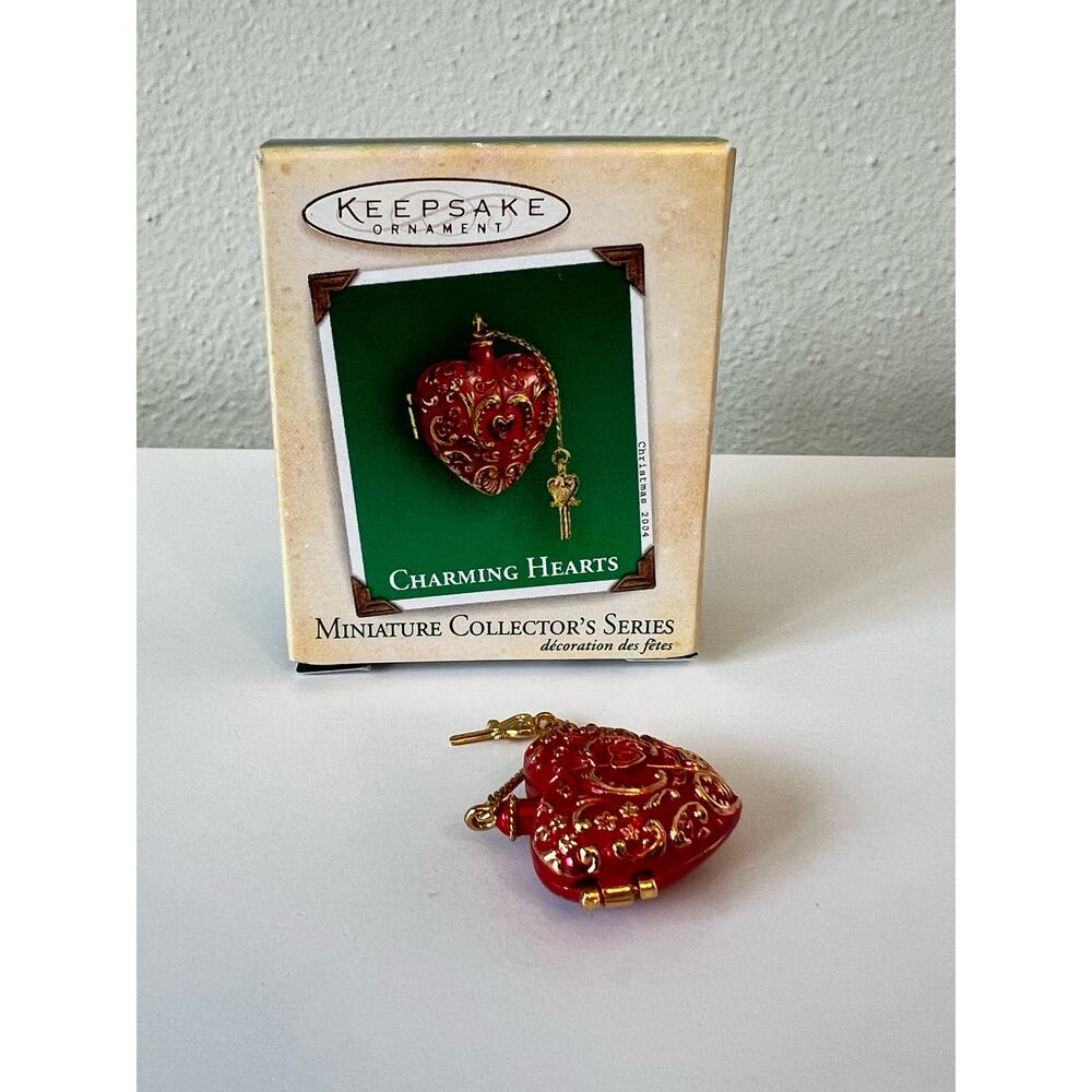 Hallmark Keepsake Ornament Charming Hearts Miniature Collector Series Metal 2004